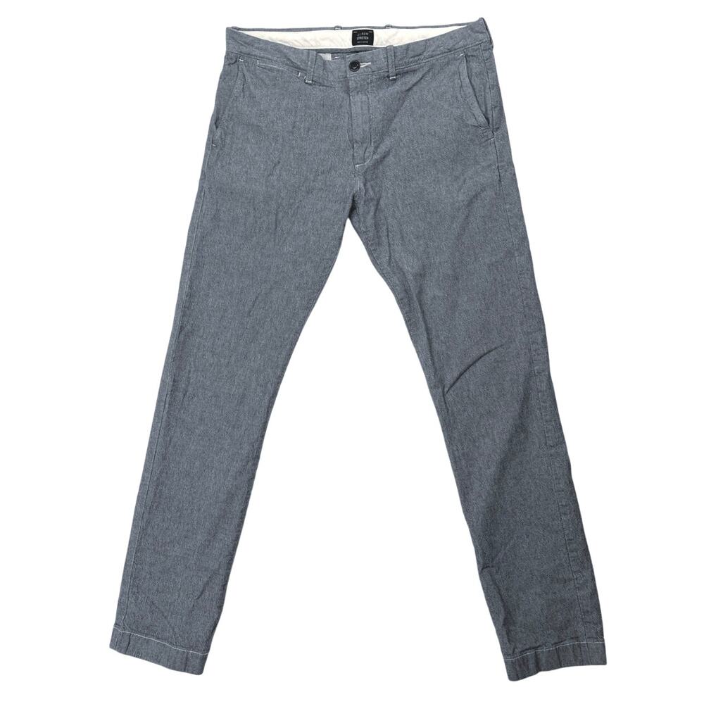 J.Crew Men Gray Mid Rise Stretch Slim Straight Ankle Chino Casual Pants Sz 33x32